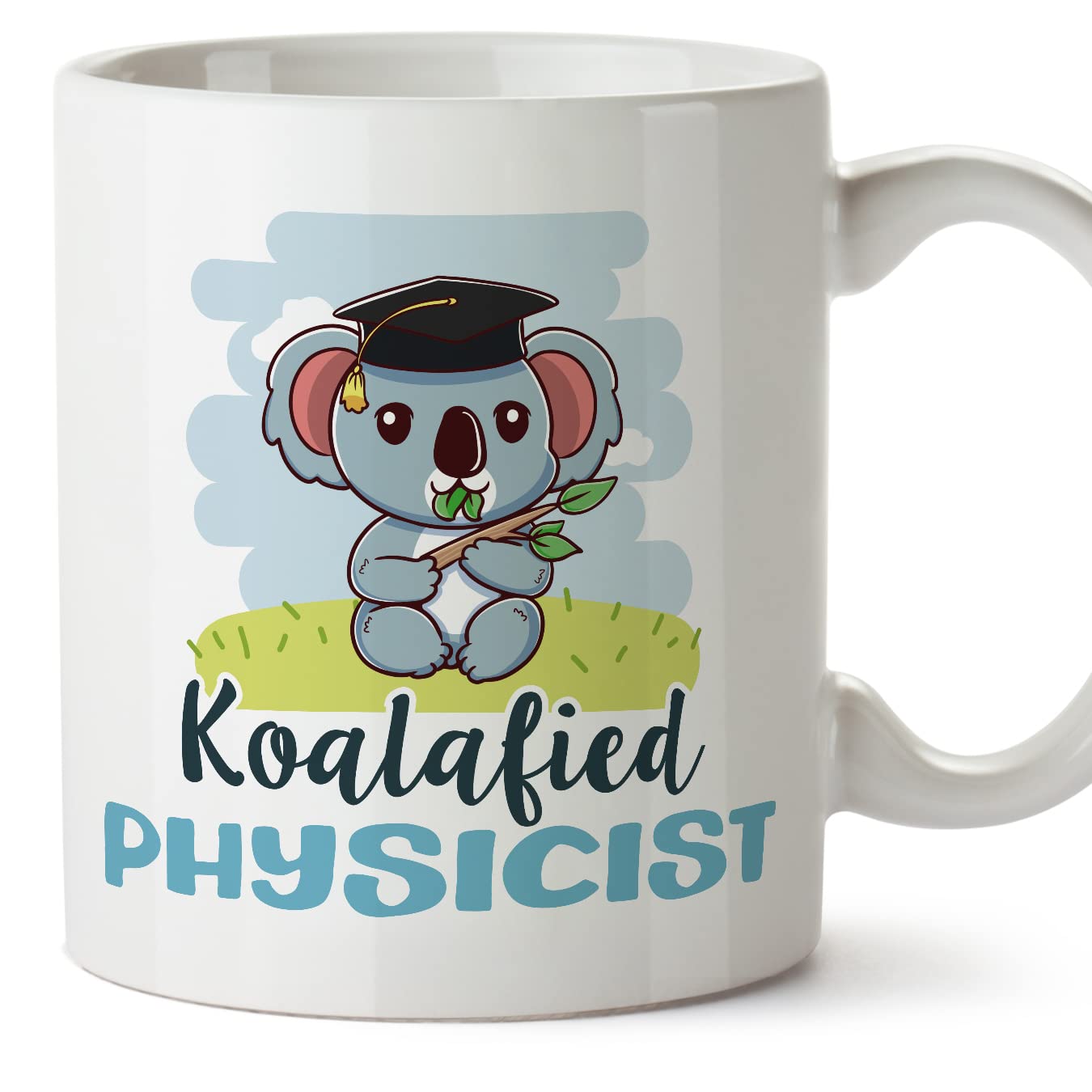 MUGFFINS Physicist Man Mug - in English - Koalafied - Funny Gift for Colleagues - Ceramic 11oz Mug