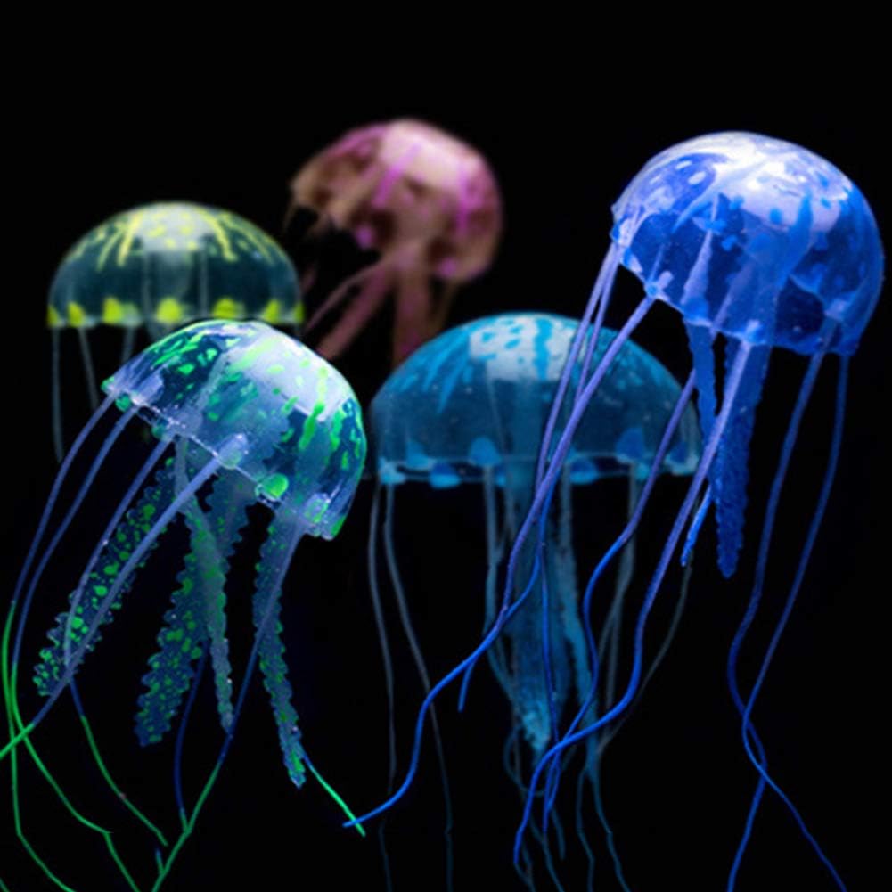 Glowing Effect Artificial Jellyfish Fish Tank Aquarium Decoration Mini Submarine Ornament Underwater Pet Decor Shipping
