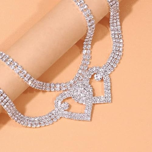 Luxury Diamond-Cut Rhinestone Silver Ankle Bracelet | Cute Dainty Heart Jewelry Gifts For Women Girls Or Teens #TOP6
