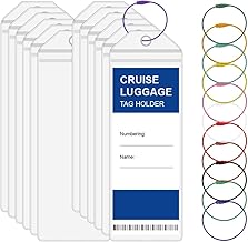 Cruise Carnival Luggage Tag, 12 Pieces, 5.8 x 15.8 cm, Comes with 12 Coloured Steel Labels for Travel Ships