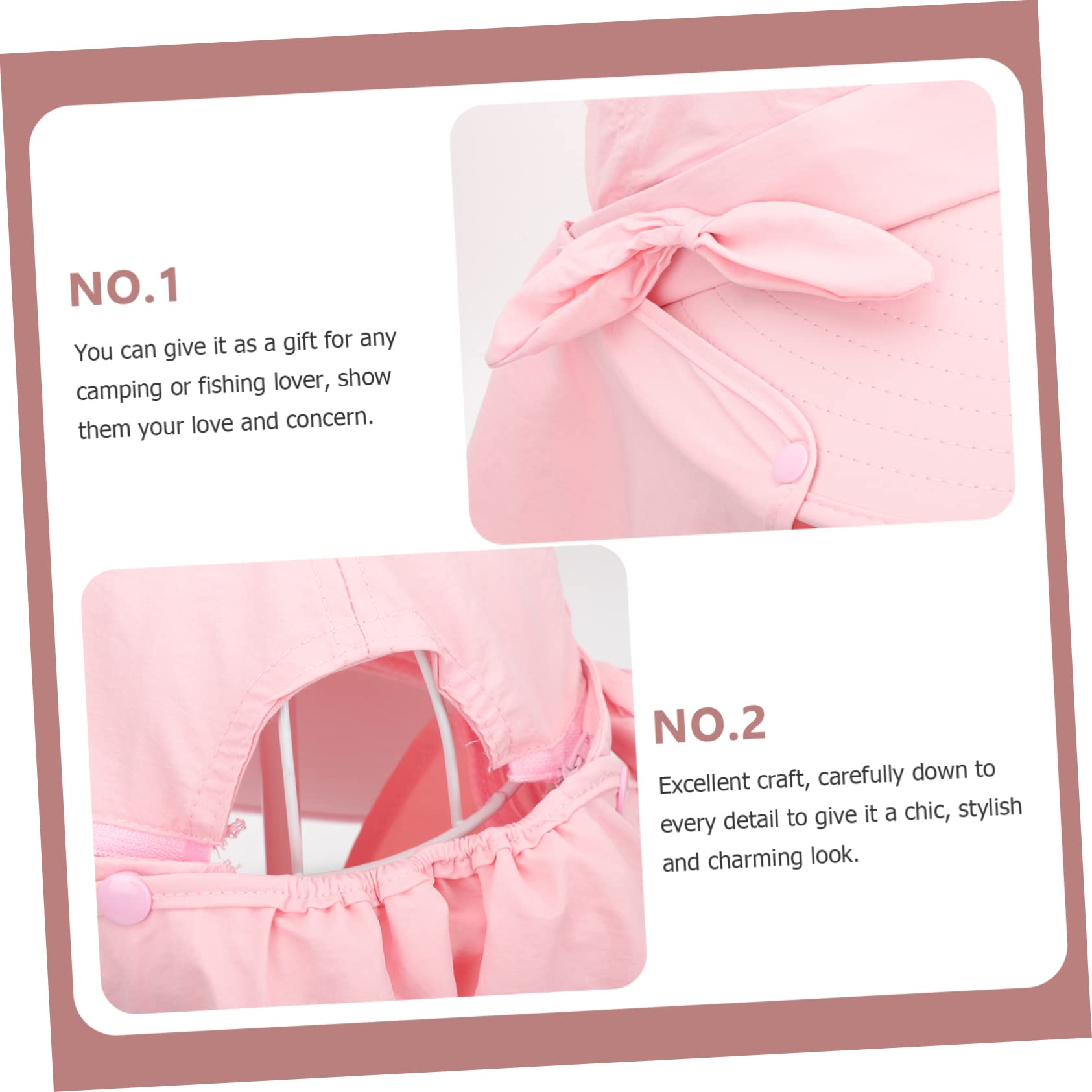 Sombrero para el Sol Aire Gorros para Mujer Sombrero Ancho de Senderismo Tapa Lumin Light Pescador de máscara diseñado con máscara Nylon Rosa