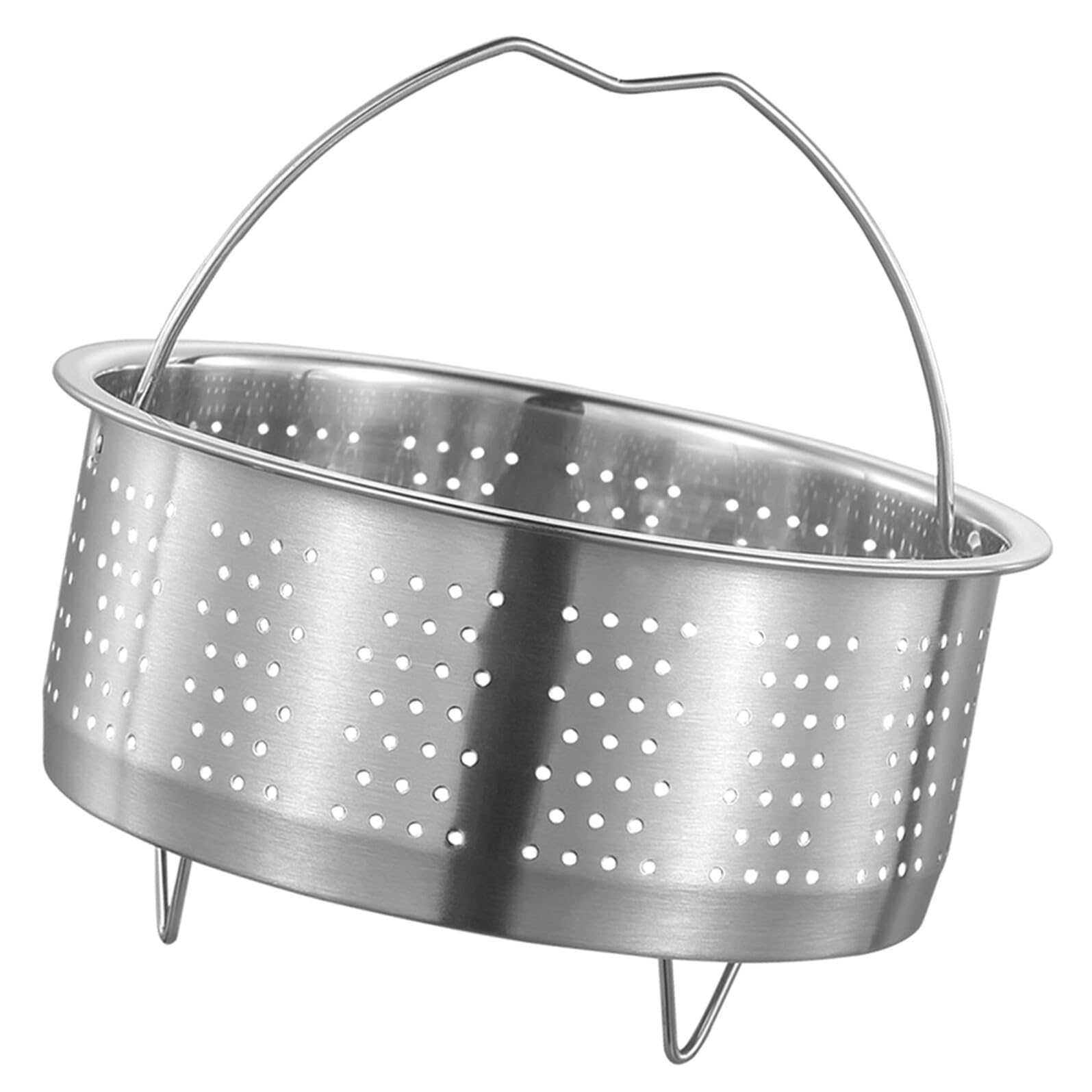 Cestello Cottura Vapore Rotondo in Acciaio Inox Argento