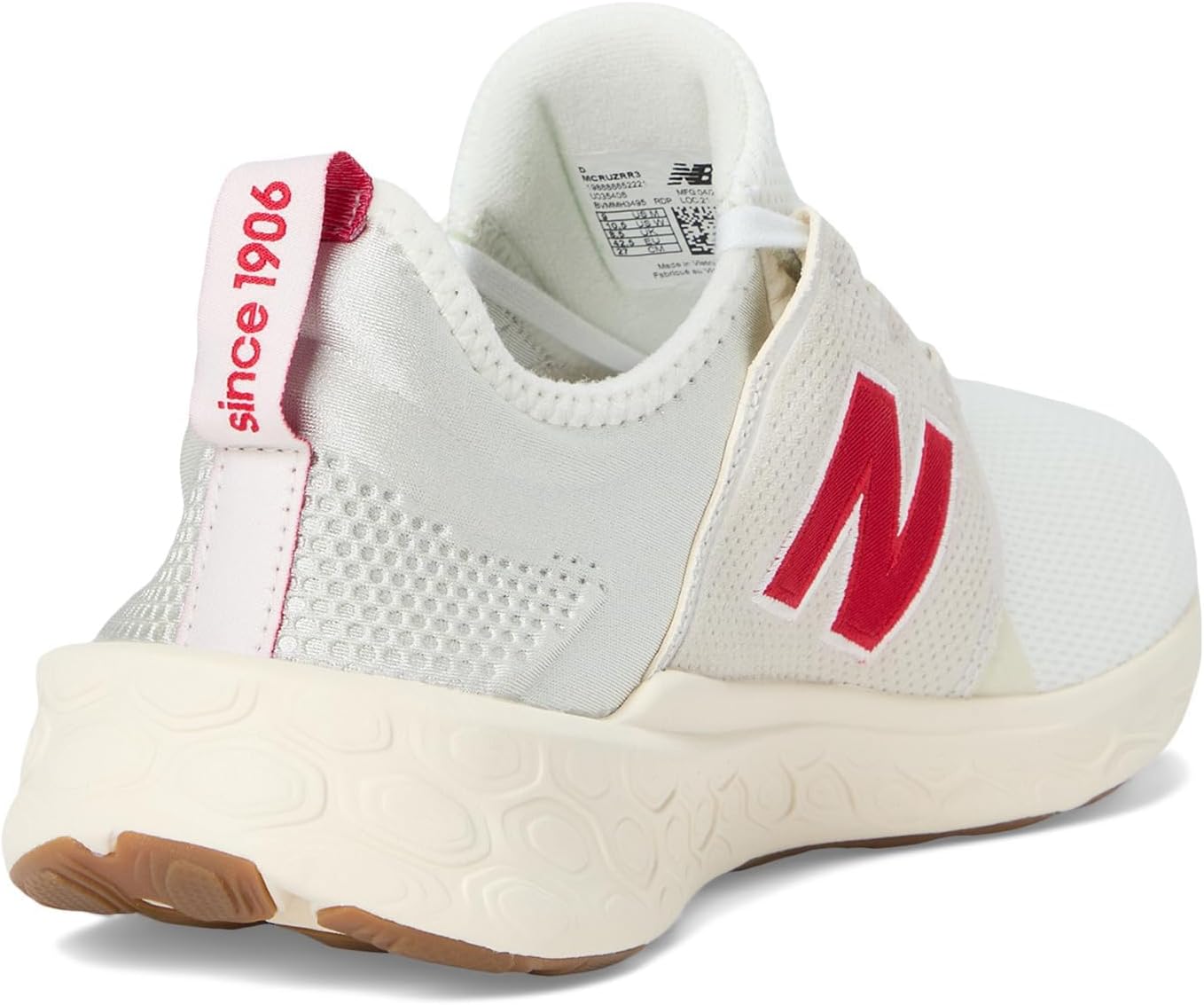 New Balance Men's Fresh Foam X Cruz V3 Running Shoe, Sea Salt/Team Red/Permafrost, 10.5 M - Image 5