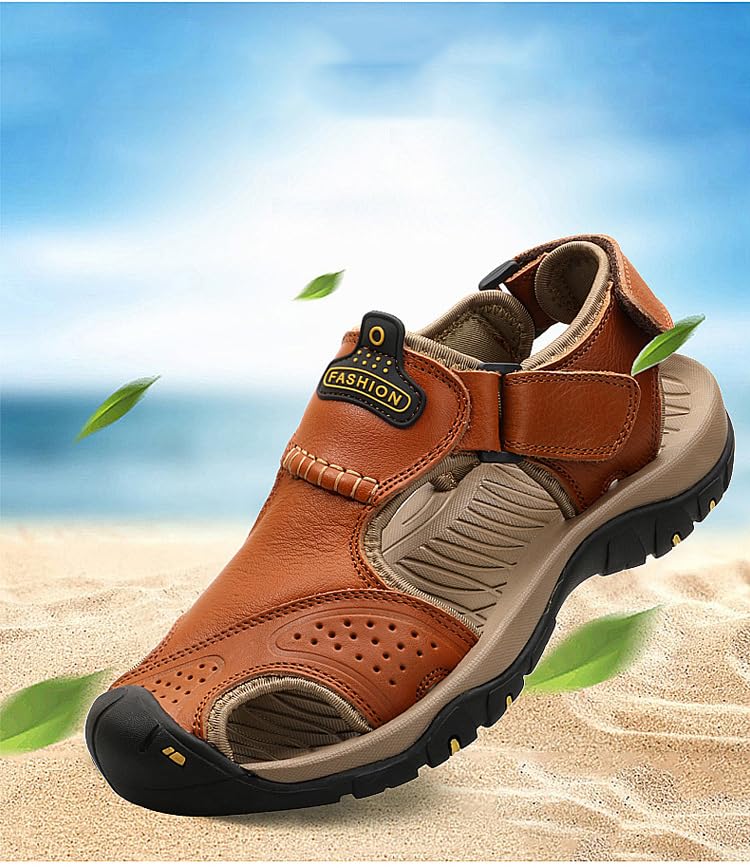 Men's Orthopedic Support Non-Slip Sport Sandals Lightweight Trail Hiking Leather Sandals Summer Hollow-Out Sandals2