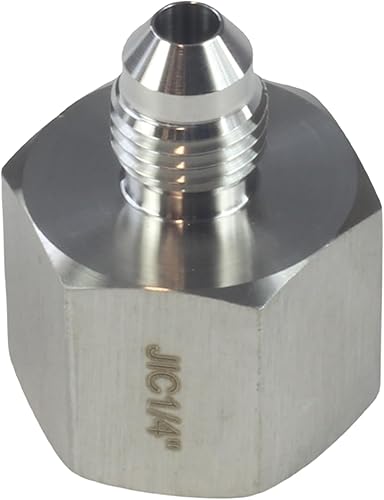 HFS (R) hembra JIC 14" a macho JIC 38" adaptador reductor acero inoxidable 304 (FJIC 14" x MJIC 38")