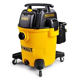 DEWALT 12 Gallon Poly Wet/Dry Vac, 5.5 HP Shop Vacuum Wet Vacuum Cleaner for Workshop, Jobsite, Commericial Area, Large Pick-Up Capacity, Yellow,DXV12P