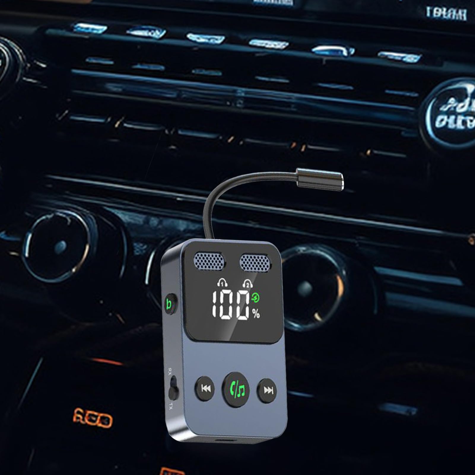 Trasmettitore ricevitore audio senza fili – Adattatore jack aux 3,5 mm Portata estesa, trasmettitore wireless 2 in 1 per proiettore, per aereo da viaggio, televisione, radio, palestra, caschi e radio