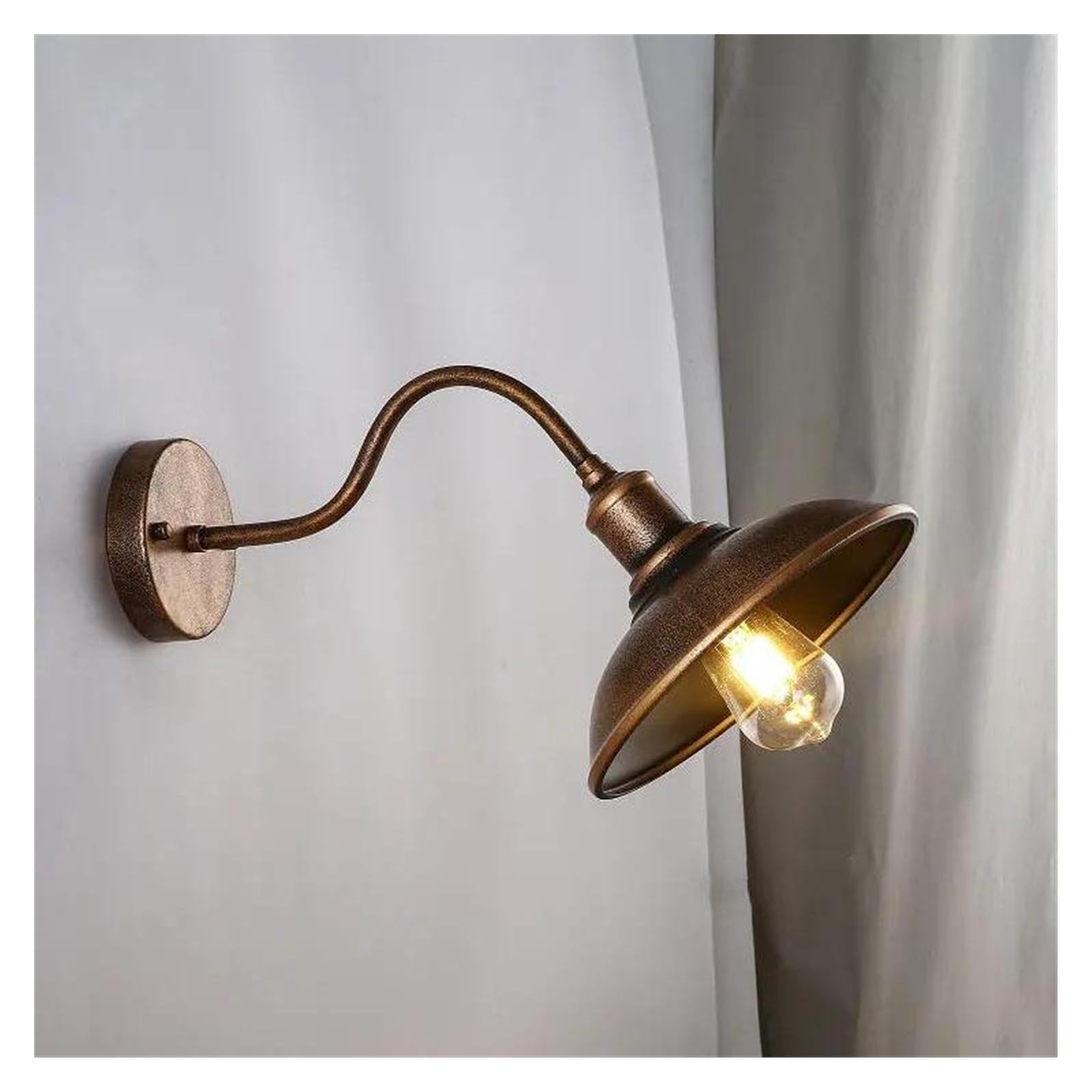 ZTCHSENZT Wall Sconces, Loft V-intage Lights Waterproof Outdoor Retro Balcony Terrace Porch Courtyard Garden Light Bedside Bedroom Lamp,Copper-A