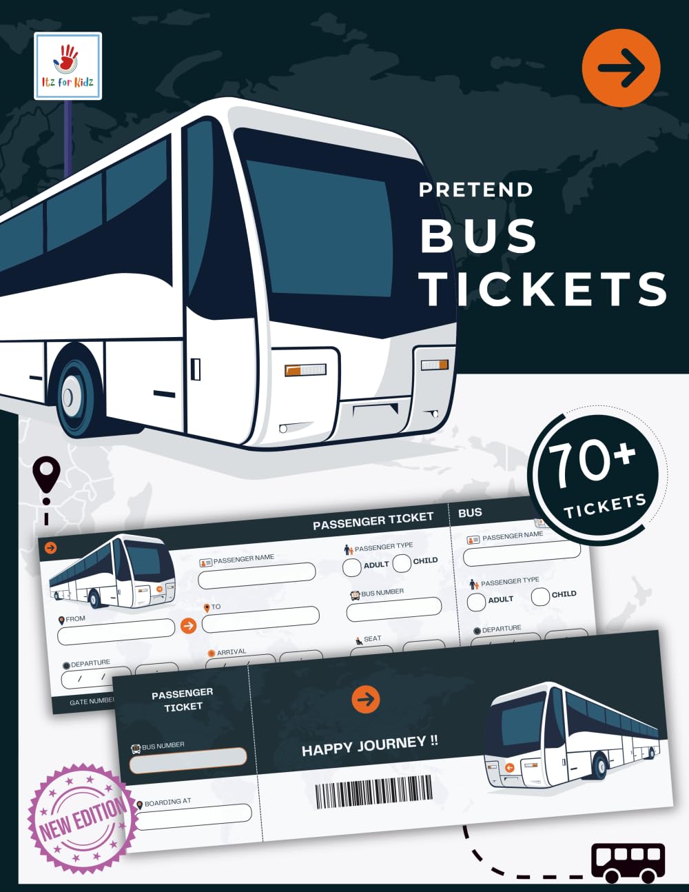 Cut-Fill-Play Pretend Bus Ticket Booklet for Kids: Imaginative Travel Adventures: Interactive Cut-and-Fill Activities for Creative Kids Ages 3-8