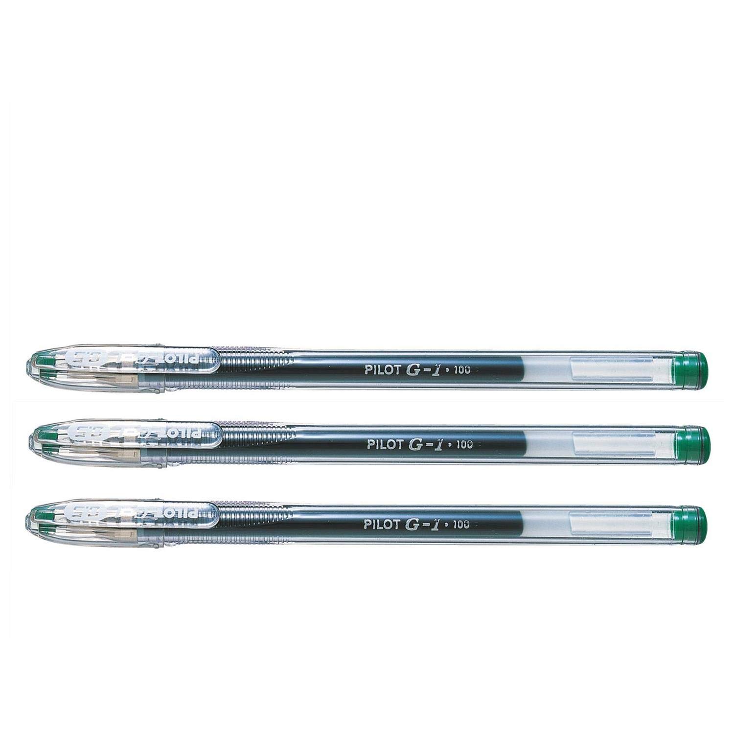 Pilot - Lote de 3 bolígrafos de gel (0,5 mm, 0,3 mm), color verde