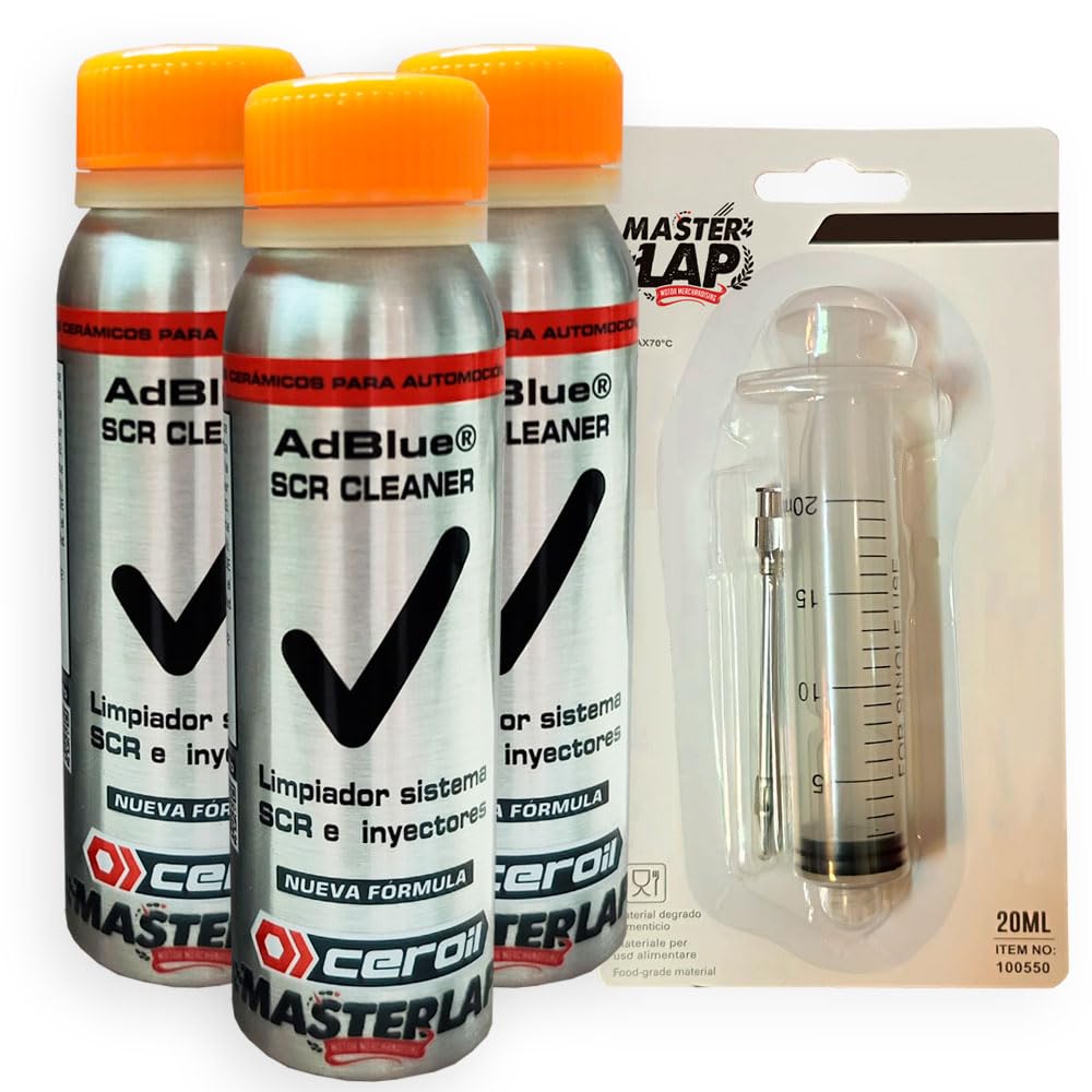 Master Lap Pack de 3 Anticristalizante Adblue con Dosificador – Previene Cristalización, Limpieza de Inyectores y Catalizadores SCR