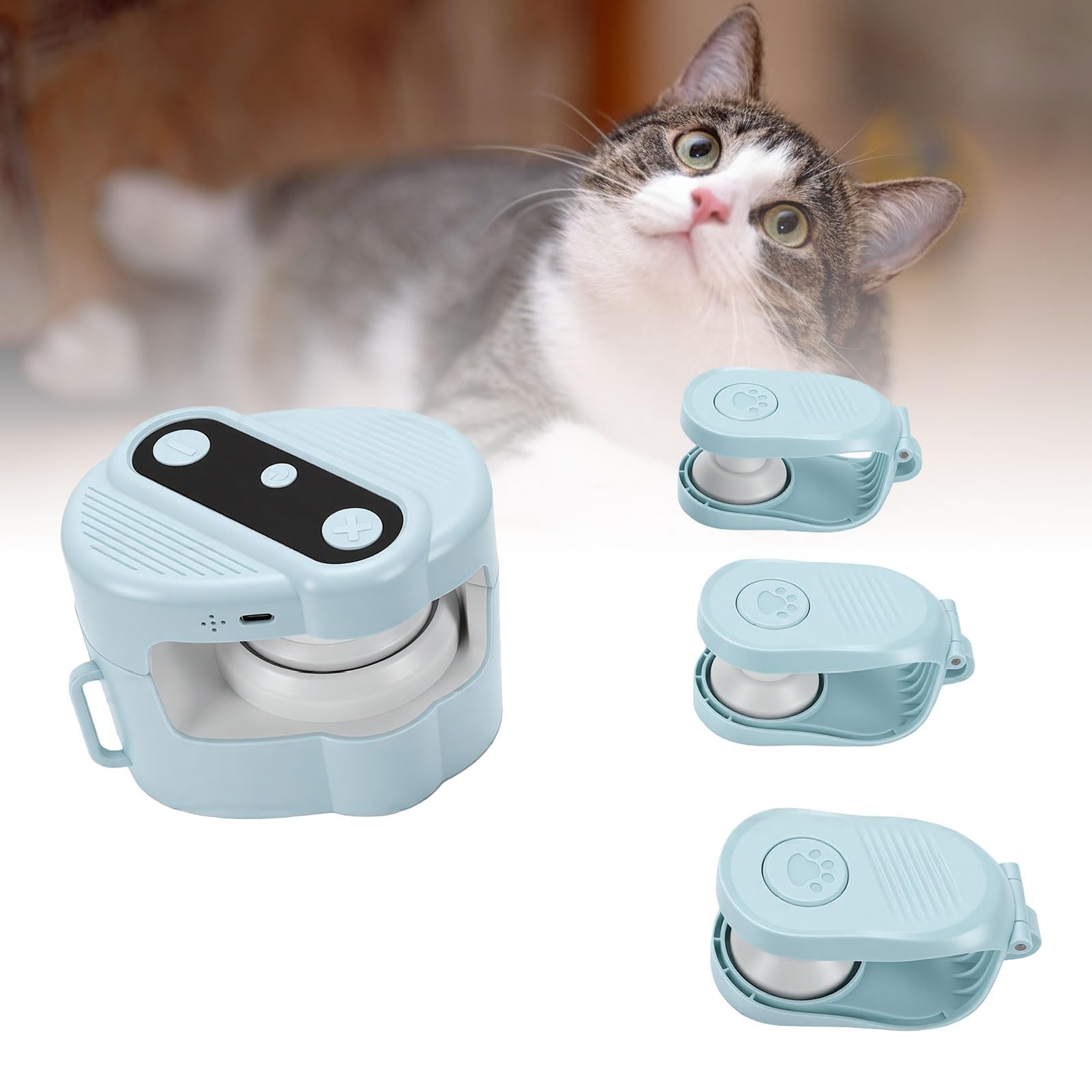 ASHATA Juguete Interactivo para Perseguir Gatos, Juguete Móvil Automático para Gatos/Gatitos de Interior (Blue)