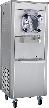 Commercial Ice Cream Machine, 18 L/H Yield, 1780W Single Flavor Hard Serve Ice Cream Maker with Wheels, 6L Stainless Steel Cylinder, LED Panel Auto Clean Pre-cooling, for Restaurant Snack Bars