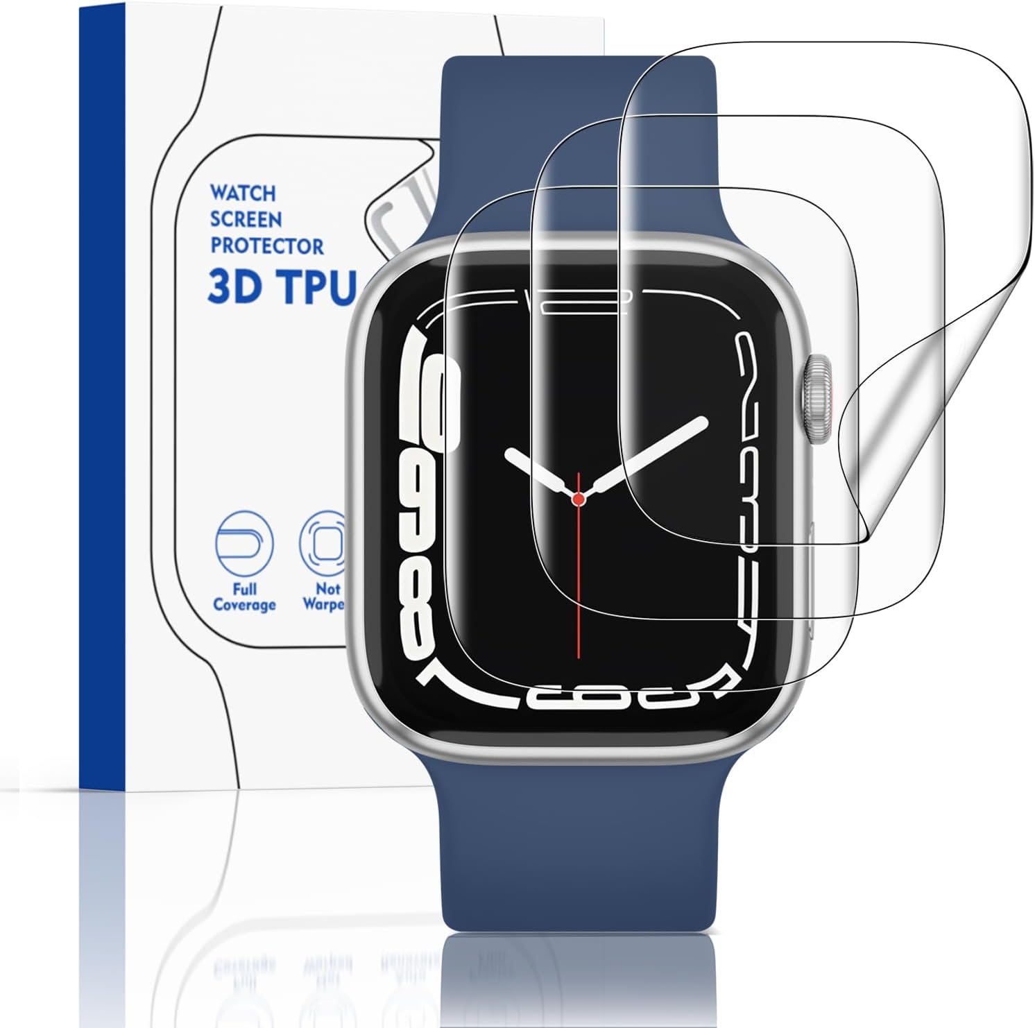 Apple Watch Series SE3/SE2/SE/6/5/4 44 mm Screen Protector, Flexible TPU, for iWatch 44 mm Screen Protector, Bubble-Free, Soft HD Clear Screen Film, Full Coverage, Anti-Dust (1)