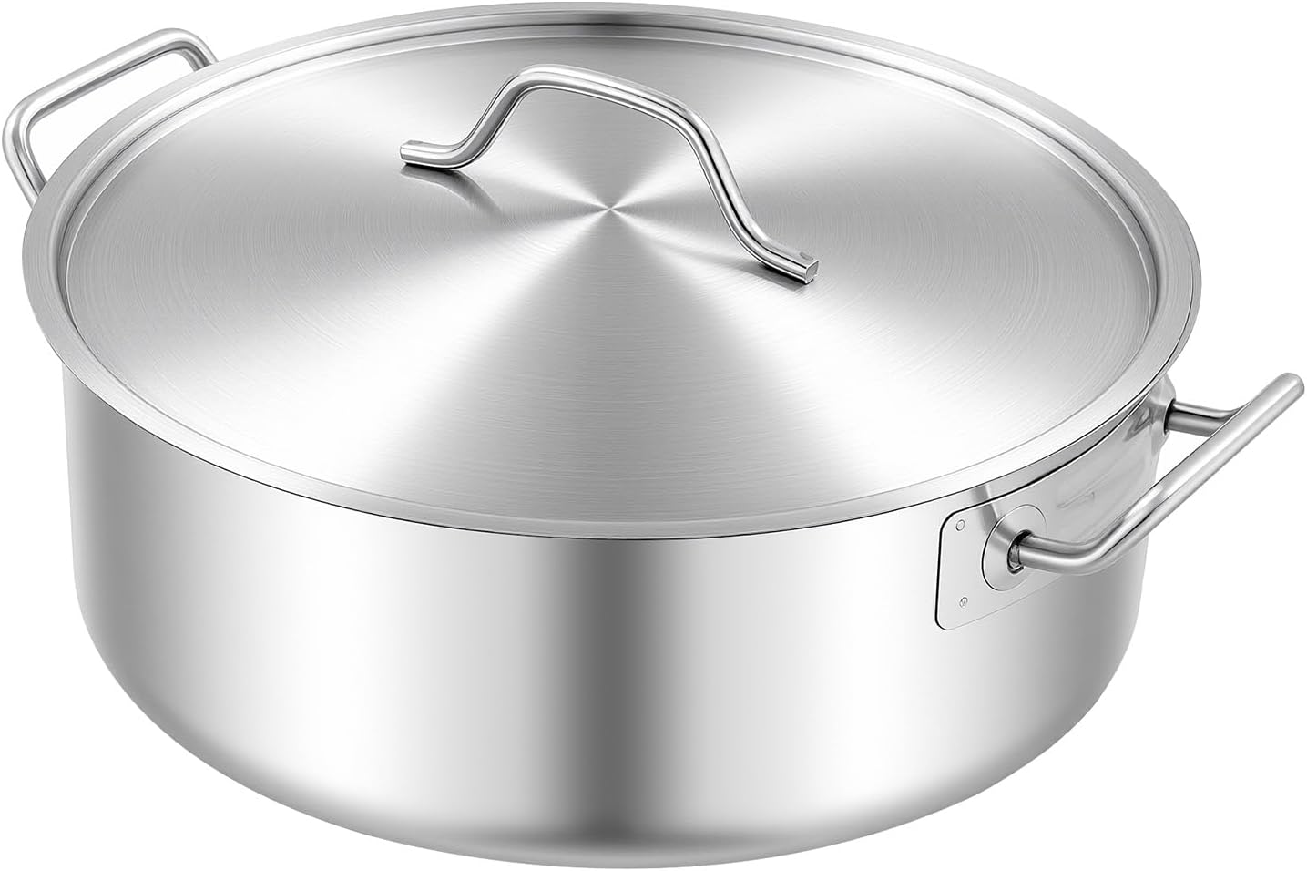 Stainless Steel Braisers with Lid, 11Qt Commercial Stock Pot Brazier Saute Pan with Handles, All-purpose Soup Saute Pan for Hot Pot Stew, Dishwasher & Microwave Safe, 13inch