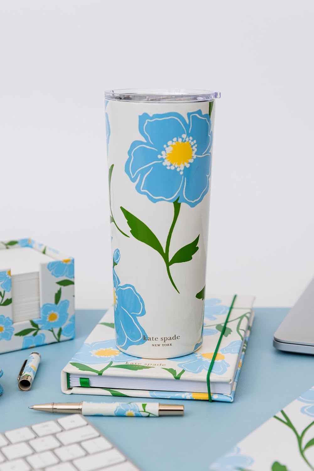 kate spade new york large Insulated Coffee Cup with Lid, Double Walled Stainless Steel Mug, 24oz Coffee Tumbler, Sunshine Floral - Image 5