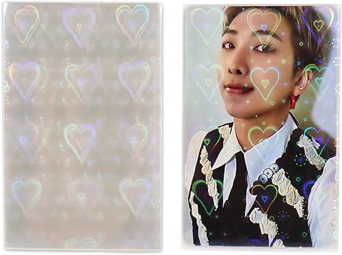 100 fundas holográficas para tarjetas Kpop, fundas para tarjetas fotográficas, mini protectores de fotos para bolsillos de carpeta (2.23 x 3.31