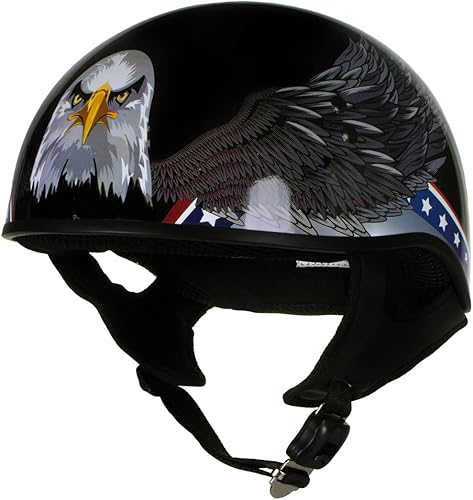 Hot Leathers HLT68 'Eagle' Black Advanced DOT - Casco de motocicleta para hombres y mujeres