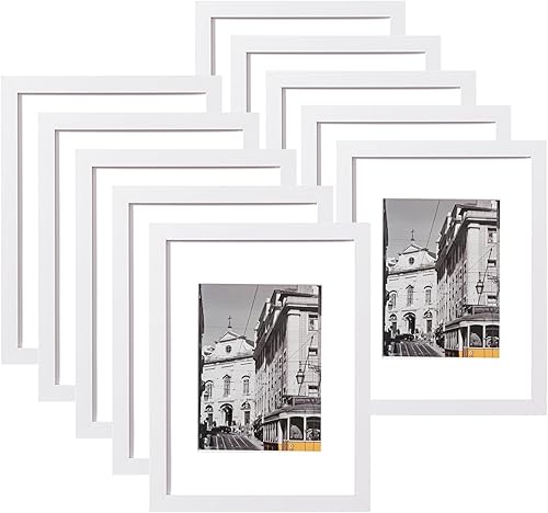 Vista 45 de eletecpro Juego de 10 marcos de fotos de 8 x 10 pulgadas, collage de fotos, decoración de pared, fotos de 5 x 7 con paspartú o de 8 x 10 pulgadas