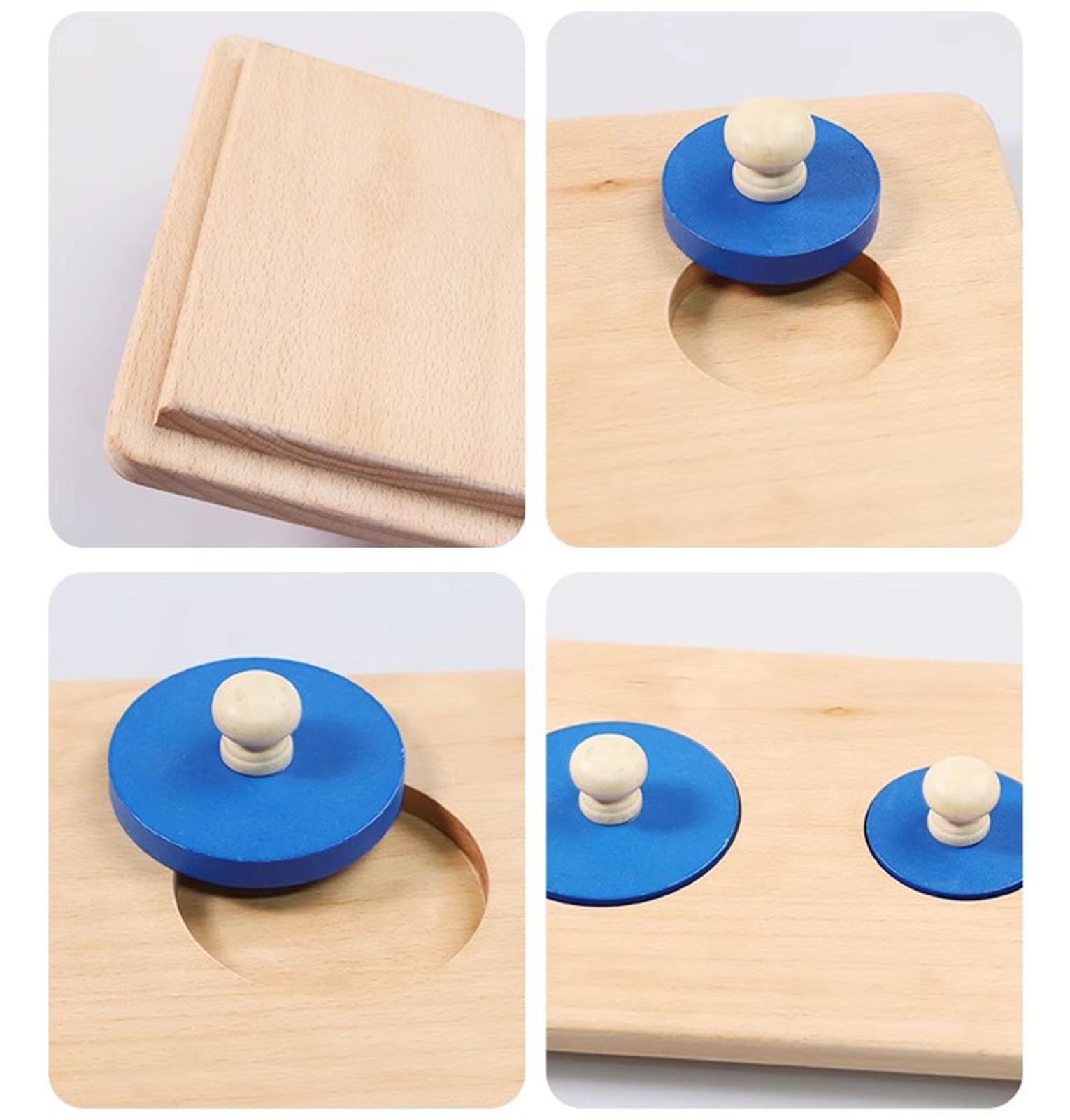 Rompecabezas de Panel de Perilla de Madera Montessori, Rompecabezas geométrico de Madera de Formas múltiples, Material sensorial Preescolar