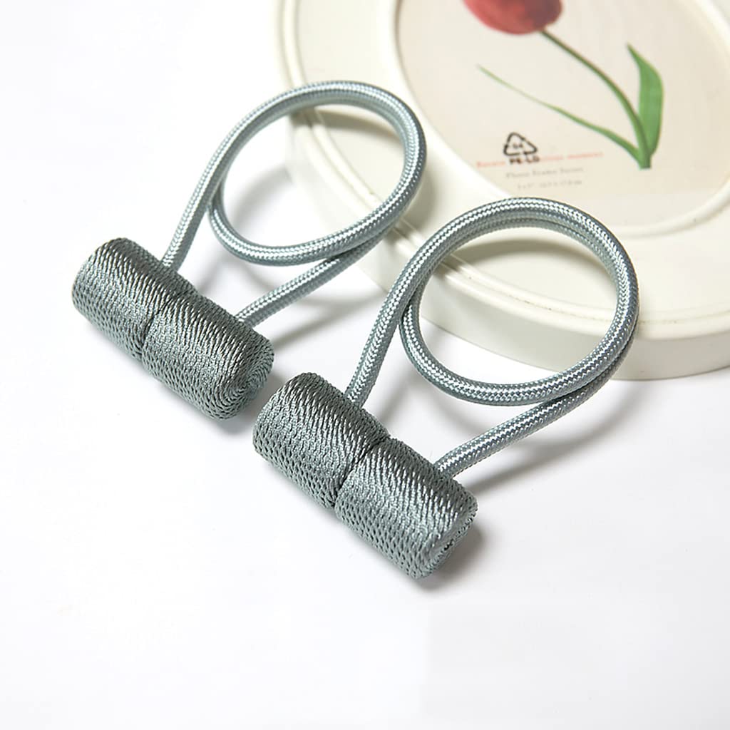PCS Embrasses de Rideau Magnétiques, Clips de Rideau Boucles de Corde Attaches de Draperie Décoratives avec Aimant Fort, pour Chambre Salon Gris (Bleu)