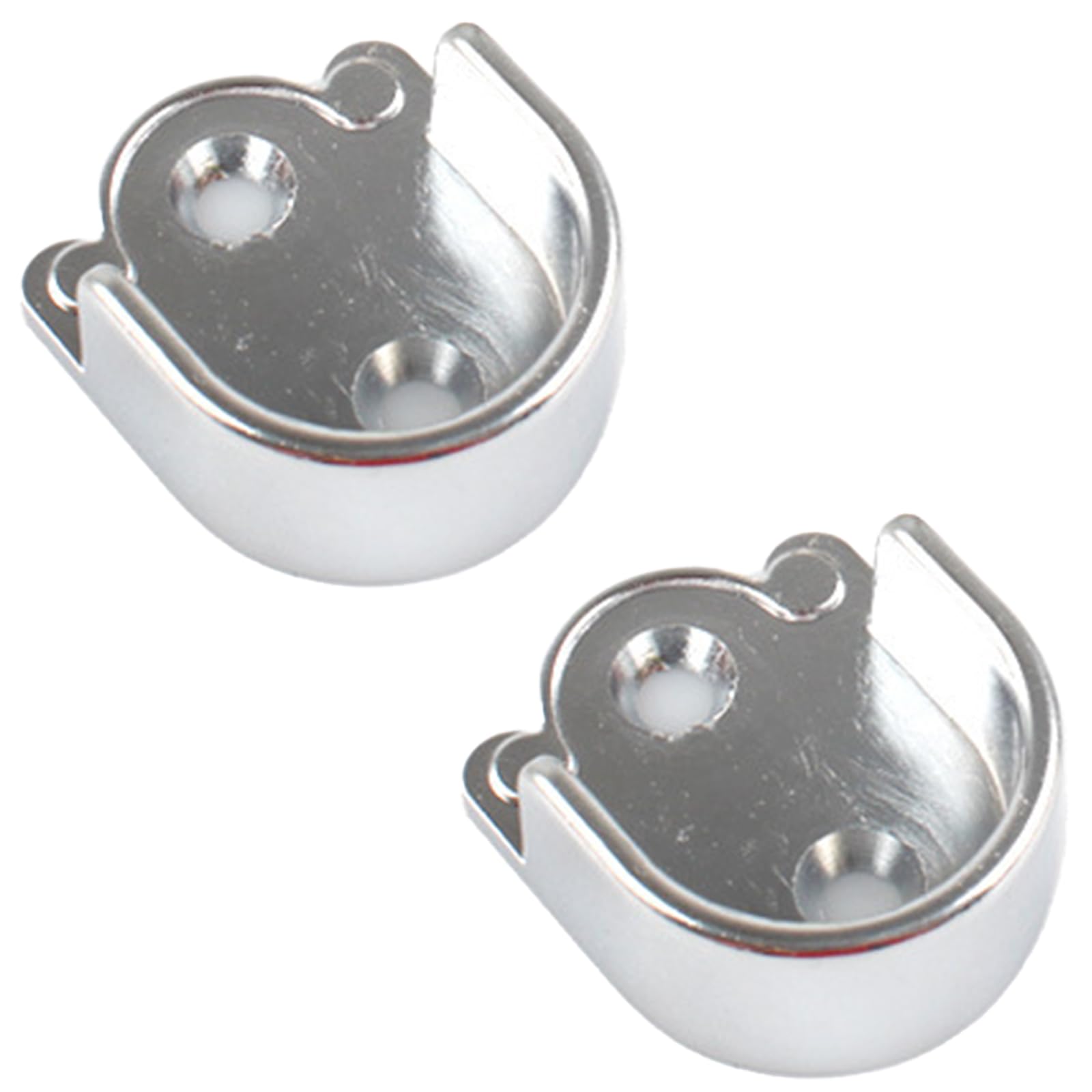 Ktguk Silver 2 Pieces Wardrobe Rail Bracket,Wardrobe Pole Brackets,Wardrobes Rail Support,U-Shaped Wardrobes Pole Brackets,Curtain Rods Holder