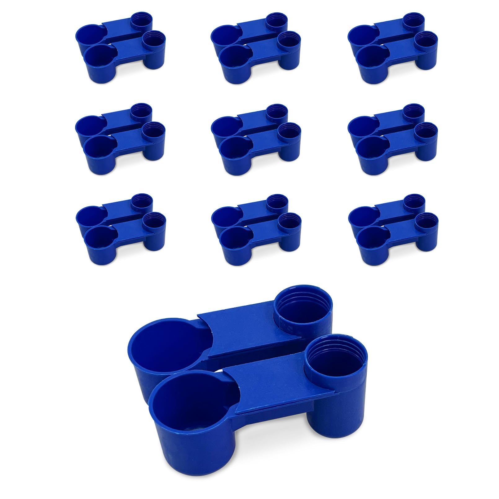 kathson 20 Pcs Bird Drinker Feeder Plastic Soda Pop Water Bottle Cup Ideal for Chicken Pigeons Birds Feeder Trough Animal Feeding Accessories (Blue)