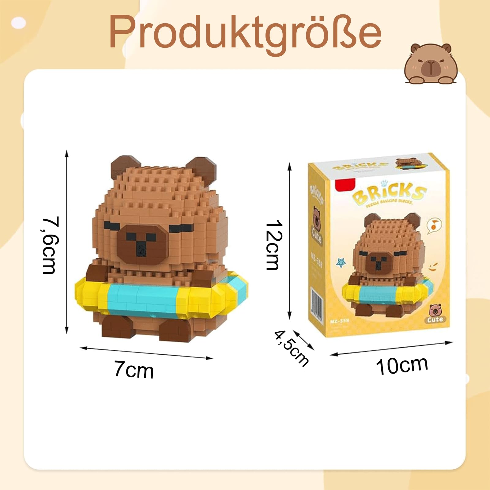 LEMONSTONE Capybara Capybara mini zestaw klocków budowlanych z podręcznikiem (może nie być dostępna w języku polskim), śliczne klocki Capybara dla dzieci i dorosłych, miły wystrój mieszkania