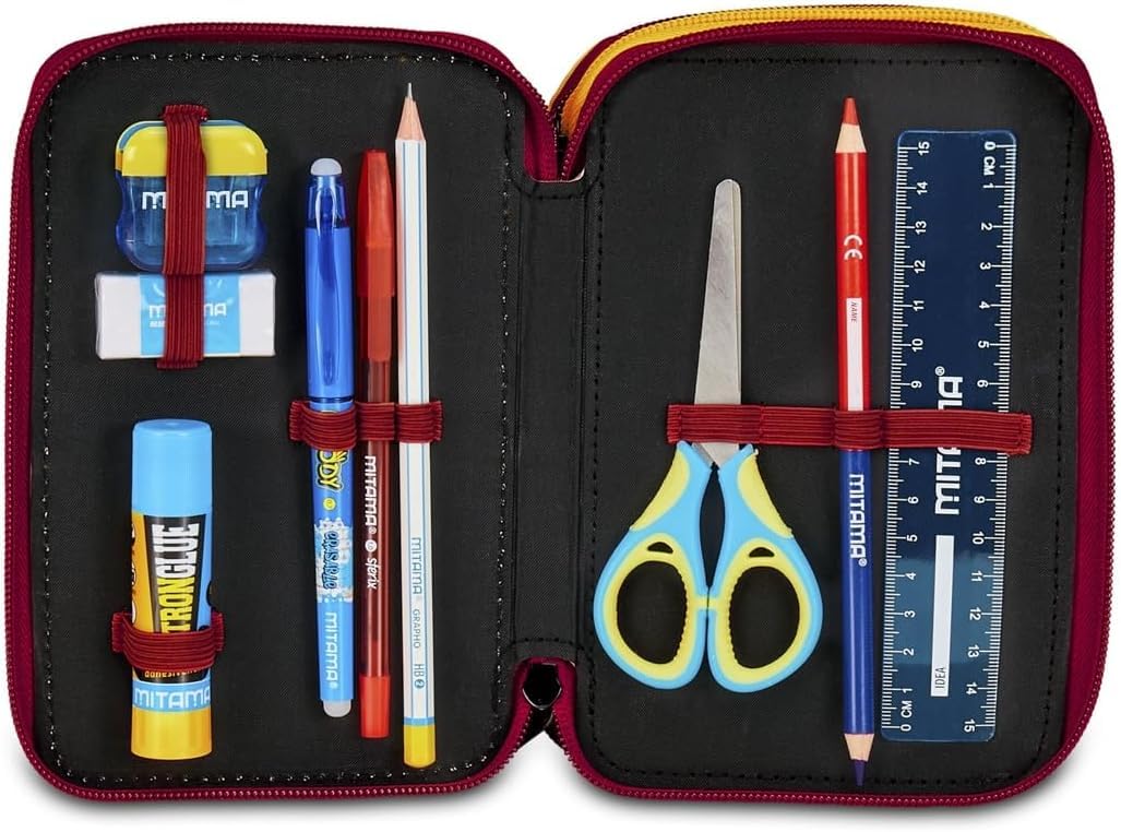 PRESTIGE & DELUXE TROLLEY ZAINO SCUOLA ROMA CALCIO ORIGINALE NUOVA COLLEZIONE Staccabile 3 ruote + Astuccio 3 piani completo + 7 Penne Scatto cancellabili e portachiave calcio 3D