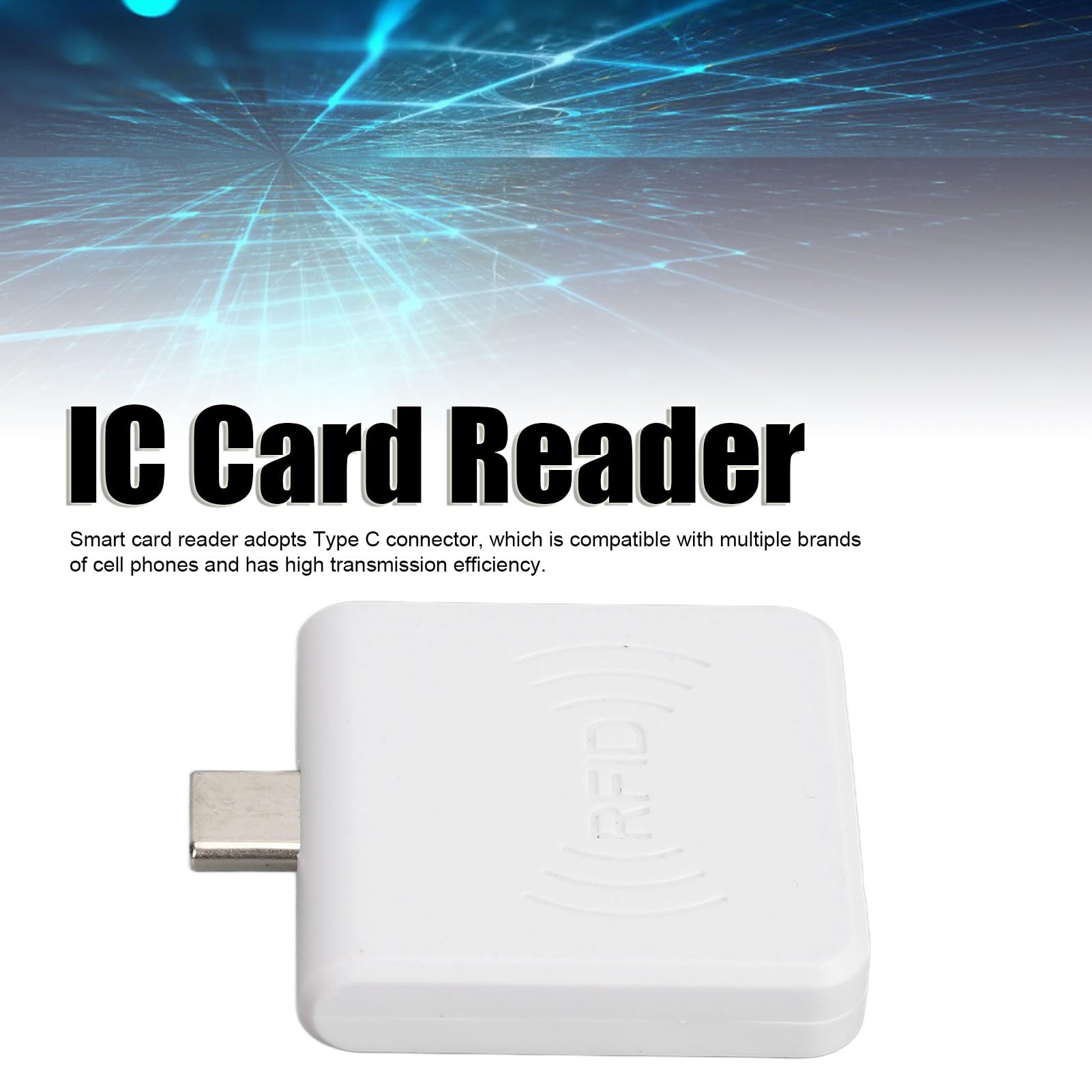 Annadue RFID-Kartenleser, 13,56 MHz, Unterstützt MFS50S70 und Andere 14443A-Protokolle, Kontaktloser IC-Kartenleser Typ C, Kompatibel mit 7/10, für Mobiltelefone (WHITE)