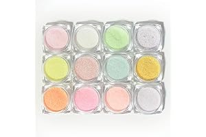 12 Nail Art Glitter Sugar Powders
