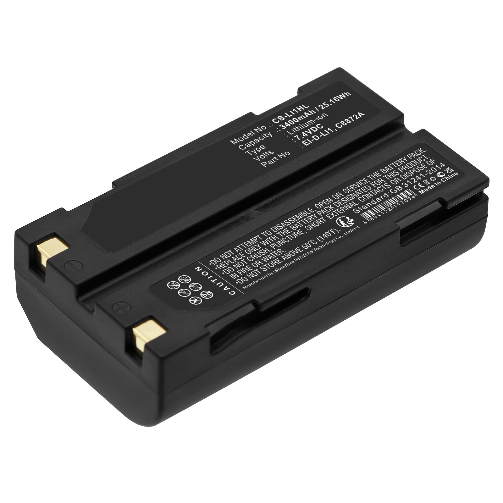 Replacement Battery for Techcell PR122DG,3400mAh