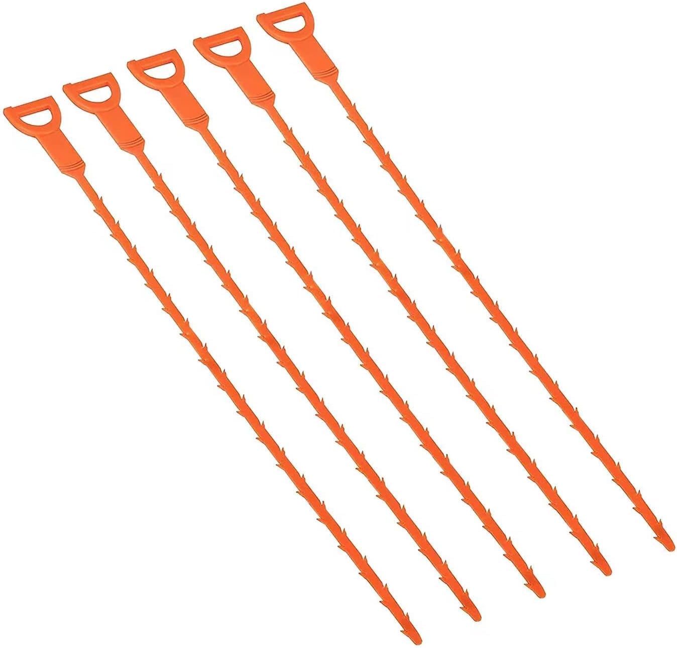 5 Pack 20 Inch Hair snake Hair Drain Clog Remover Cleaning Tool, sink snake drain suitable for unclogging hair, kitchen sinks and bathtubs, toilets and sewer pipe drain cleaning tools.