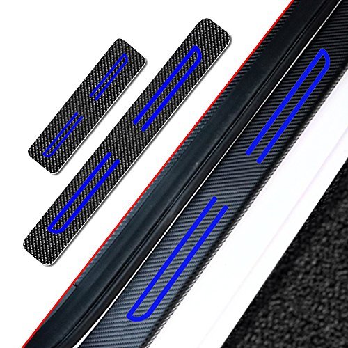 Muchkey 4Pcs Vinyl Car Door Sill Guard Protector Film For Subaru Xv Crosstrek 2013-2018 Door Sill Lining Scuff Plate Cover Trims Blue #TOP5