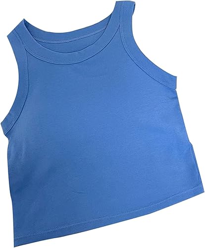 Miniatura 8 de TOPINCN Women PaddedTop Soft Cotton Slim Fit Round Neck I Type Design Chest Pad Easy Matching Seamless for Daily Wear Yoga Sport (Blue)