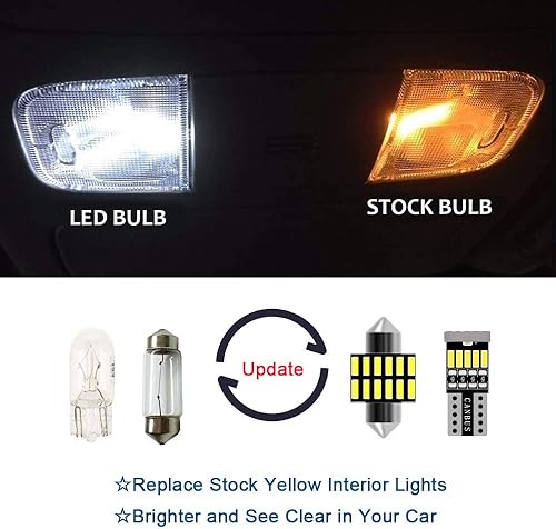 Miniatura 2 de Kit de luces LED interiores de repuesto para Toyota RAV4 2006-2018 2019 2020 2021 todos los tamaños de cabina (10 bombillas LED + herramienta de
