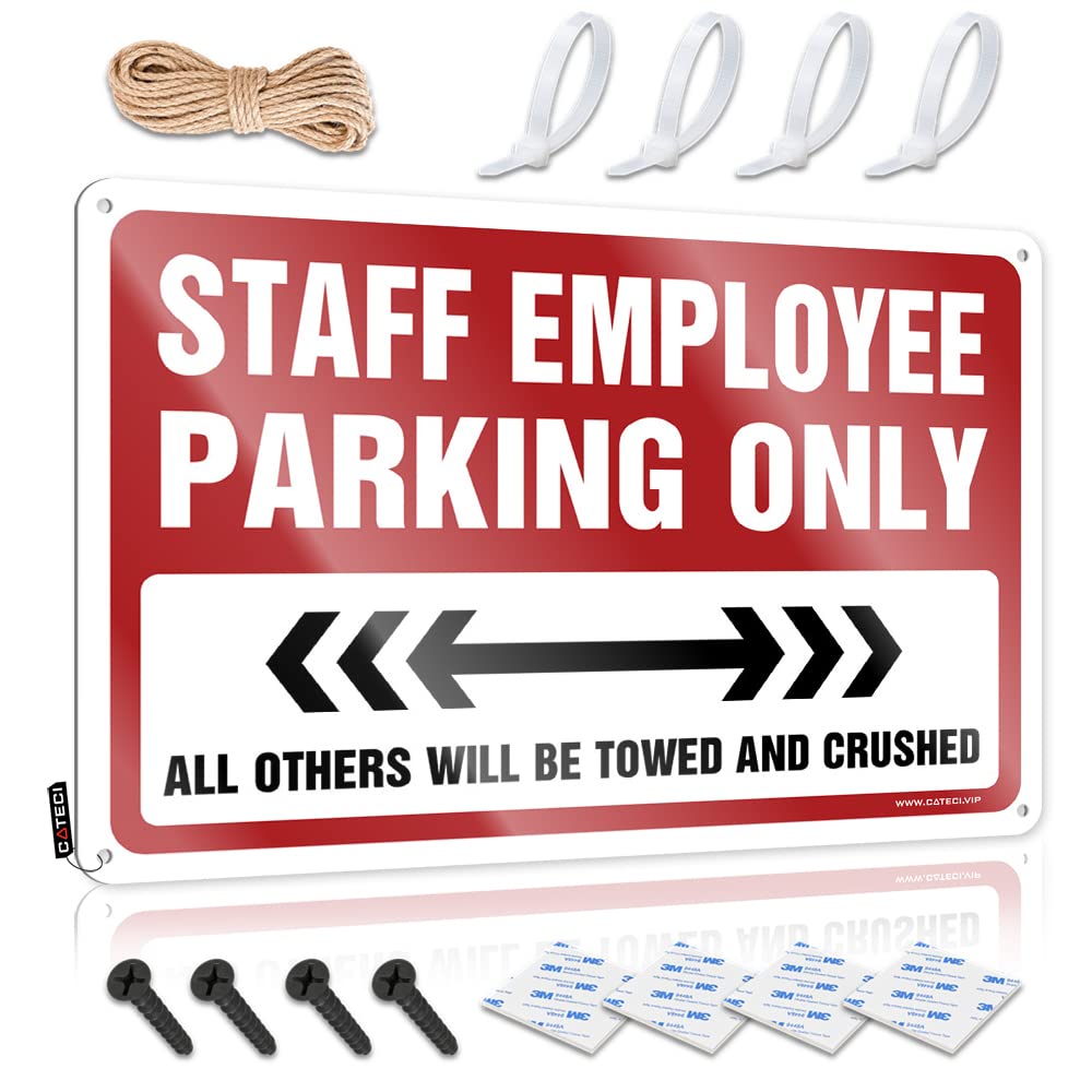Krazmurongd One Color Funny Signs For Home Bar Staff Employee Parking Only Tin Sign Outdoor Tin Sign Funny Office Signs