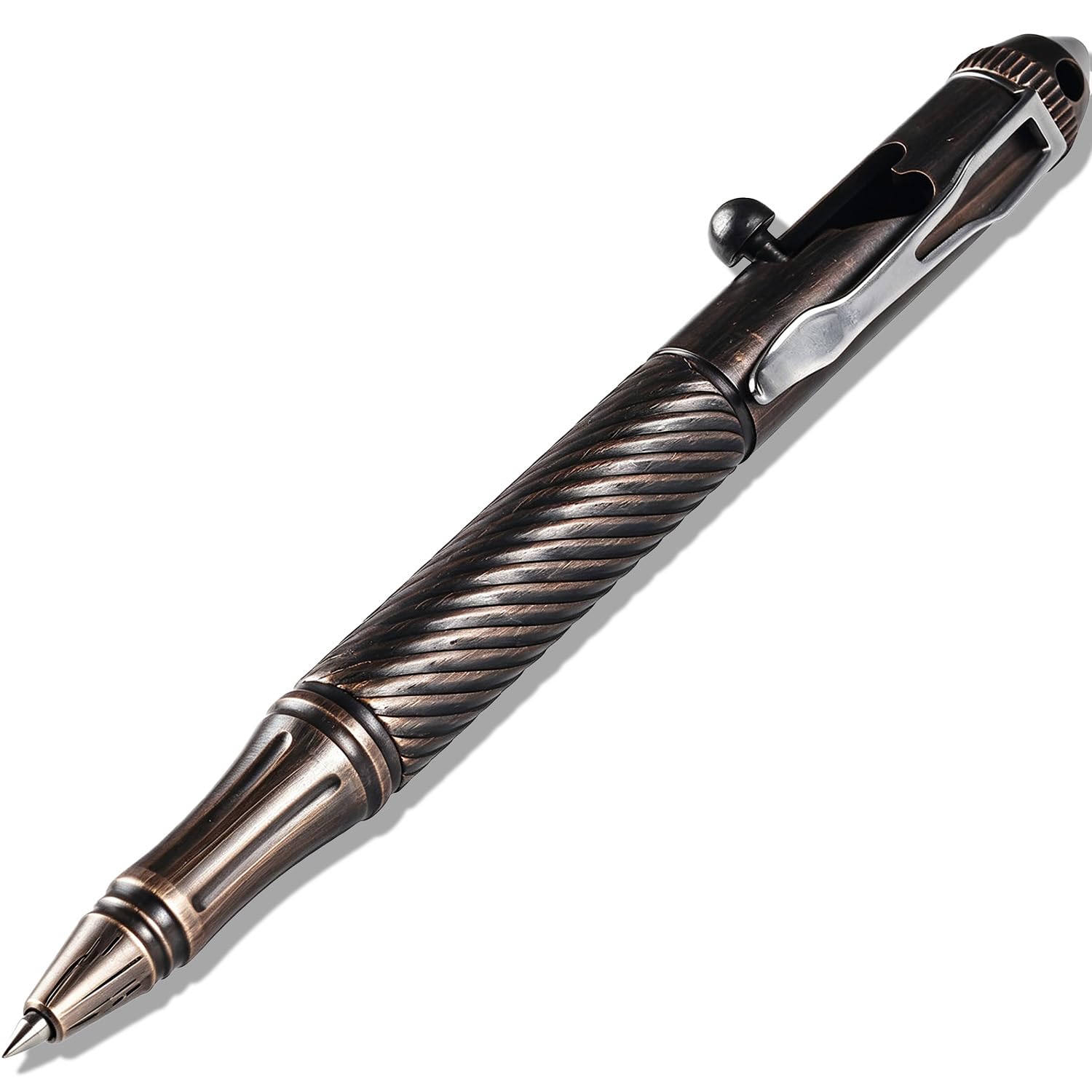 SMOOTHERPRO Bolígrafo de Latón Portátil EDC Sólido Bolt Action Color Bronce | Pluma de Firma Exquisita, Balance de Peso Preciso, para Oficina, Escuela, Negocio, Regalo Práctico