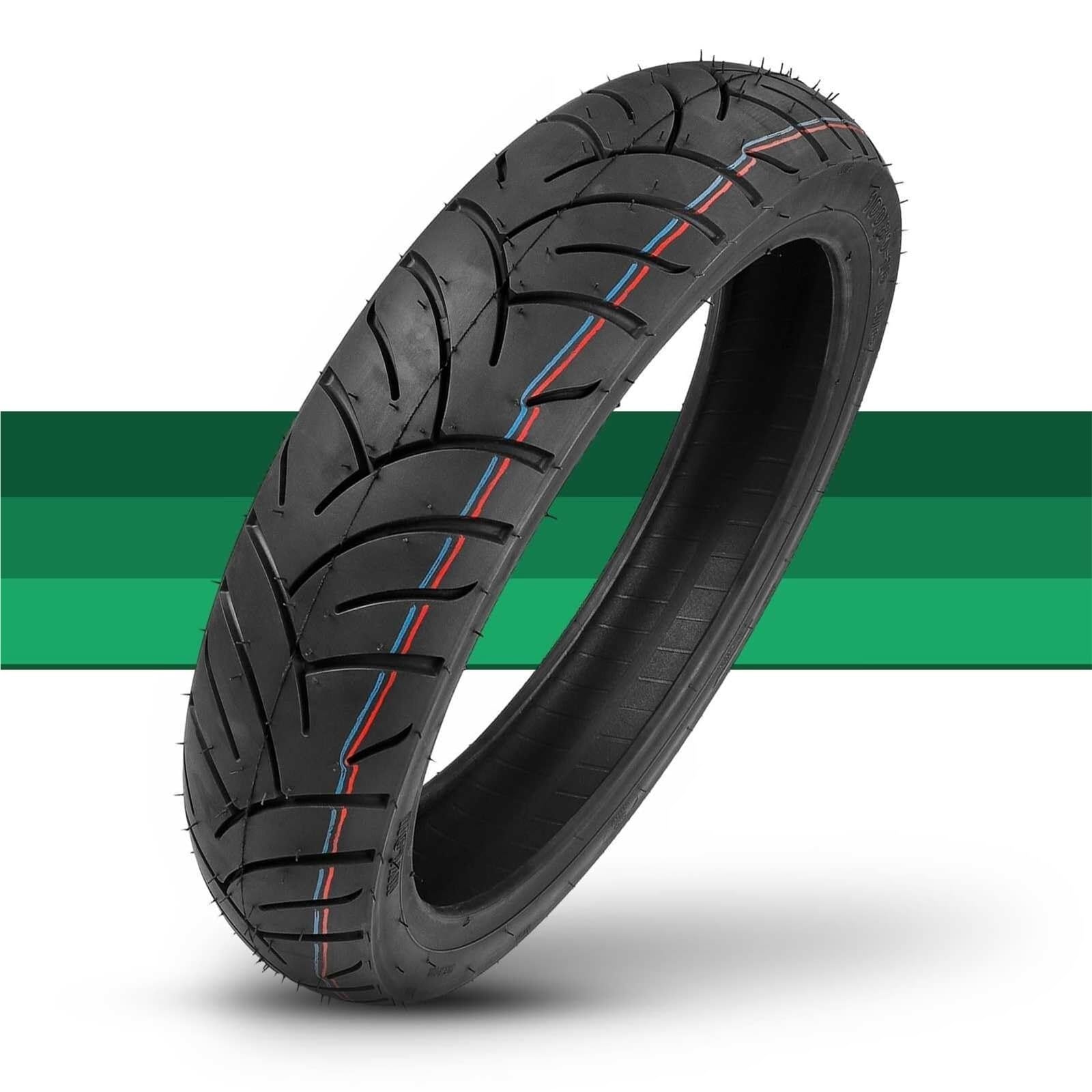 100/80-16 Opona Motocyklowa Bez Wewnętrznego, 4P.R. 225kPa, Odporna na Przebicia i Znaczną Eksploatację, Do Przedniego i Tylnego Koła, Niska Oporność Toczna dla Skuterów i Ulic