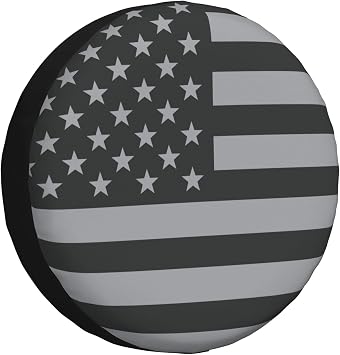 Spare Tire Cover Flag Weatherproof Universal Wheel Protectors for RV Travel Trailer Camper 15in