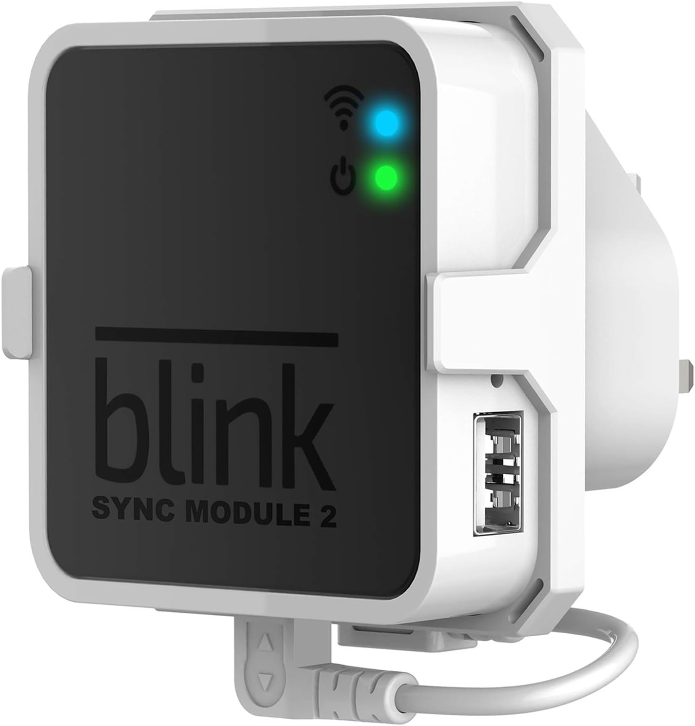 Outlet Wall Mount for Blink Sync Module 2- Blink Accessories for Blink All-new&Blink XT2&Blink XT Outdoor and Indoor Home Security Camera Mount with Short Cable-White