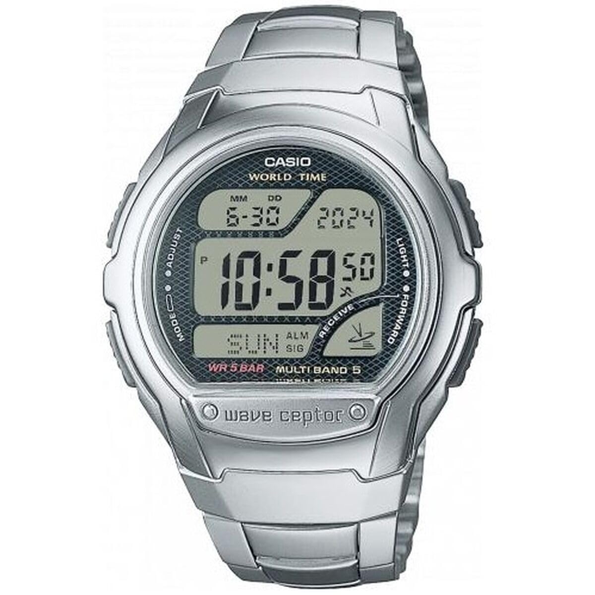 Casio Orologio Digitale Quarzo Uomini con Cinturino in Acciaio Inox WV-​58RD-​1AEF