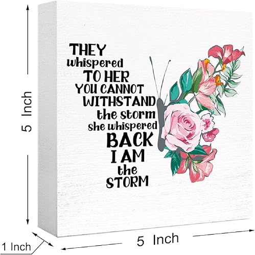 Miniatura 14 de Letrero inspirador con texto en inglés «You Are Worthy of Beautiful Wonderful Magical Things » en bloque de madera, decoración de escritorio