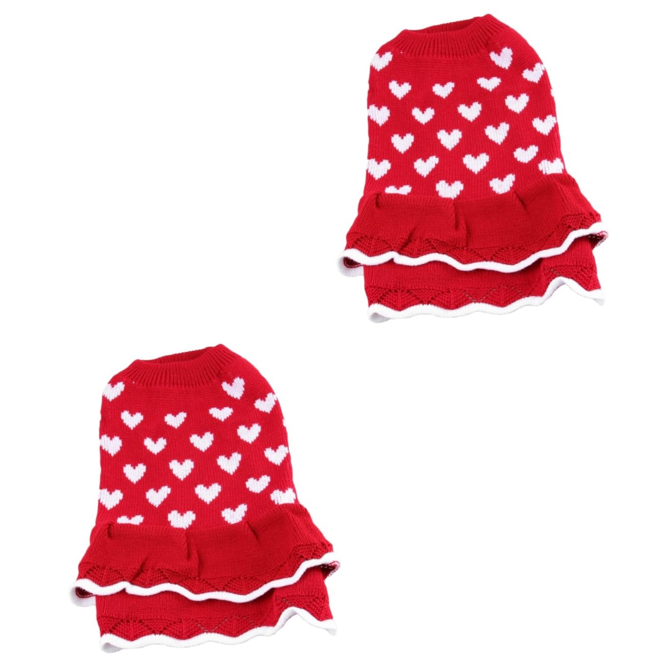 Jupe cœur pour chien POPETPOP lot de 2 robes pulls adorables pour la marche quotidienne