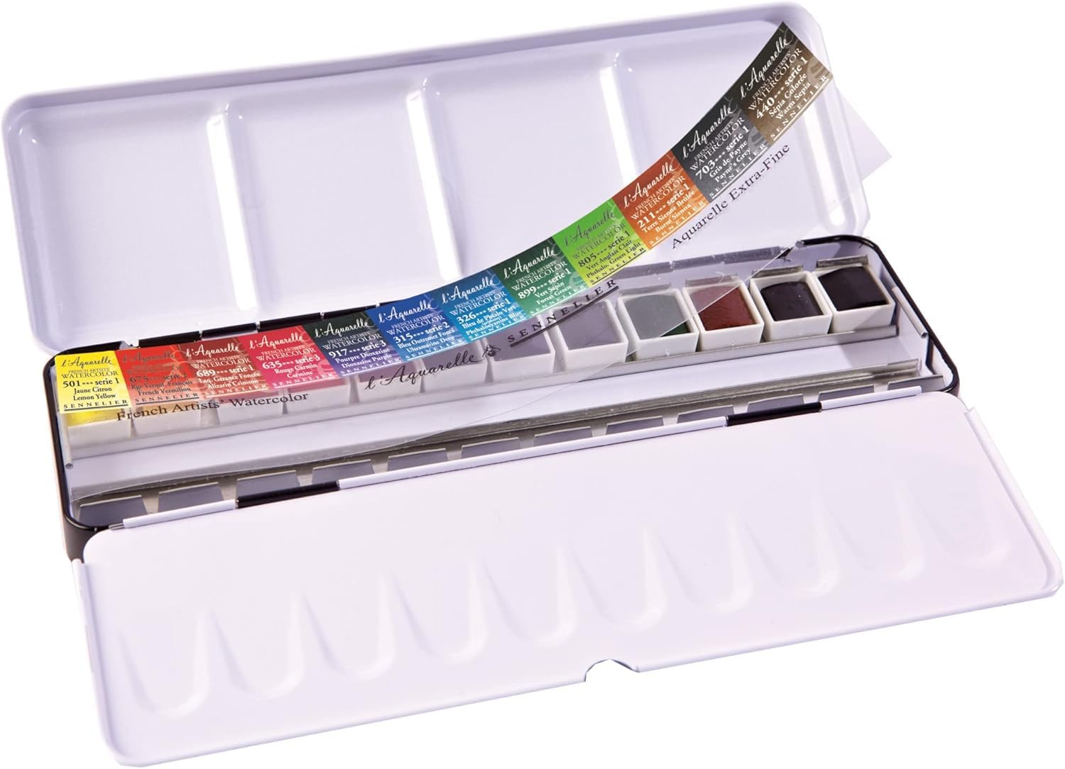 Sennelier Aquarelles boîte métallique 12 demi-godets