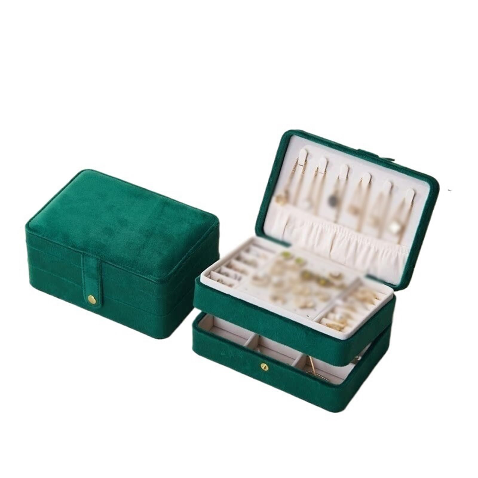 Kx9Lb8d Jewelry Chest 1 Pcs Luxury Velvet Jewelry Storage Box Travel Case For Earrings, Necklaces, Bracelets