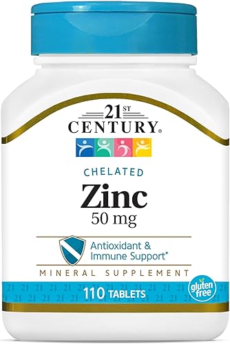 21st Century Zinc 50 mg (quelado) comprimidos, 110 unidades (paquete de 1)