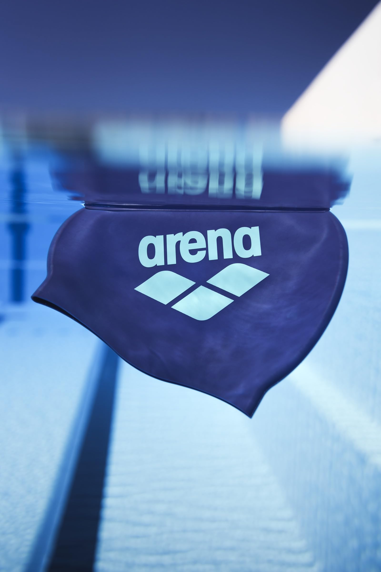 Arena Unisex-Silikon-Schwimmkappe mit großem Logo für Damen und Herren, geeignet für Fitnessschwimmer und intensives Training, langlebig, weich und elastisch