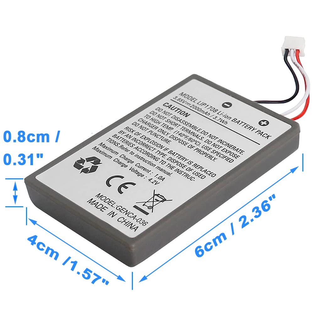 OSTENT Paquete de batería Recargable de Iones de Litio de 2000mAh y 3,65 V, Repuesto para Controlador inalámbrico Sony PS5 DualSense