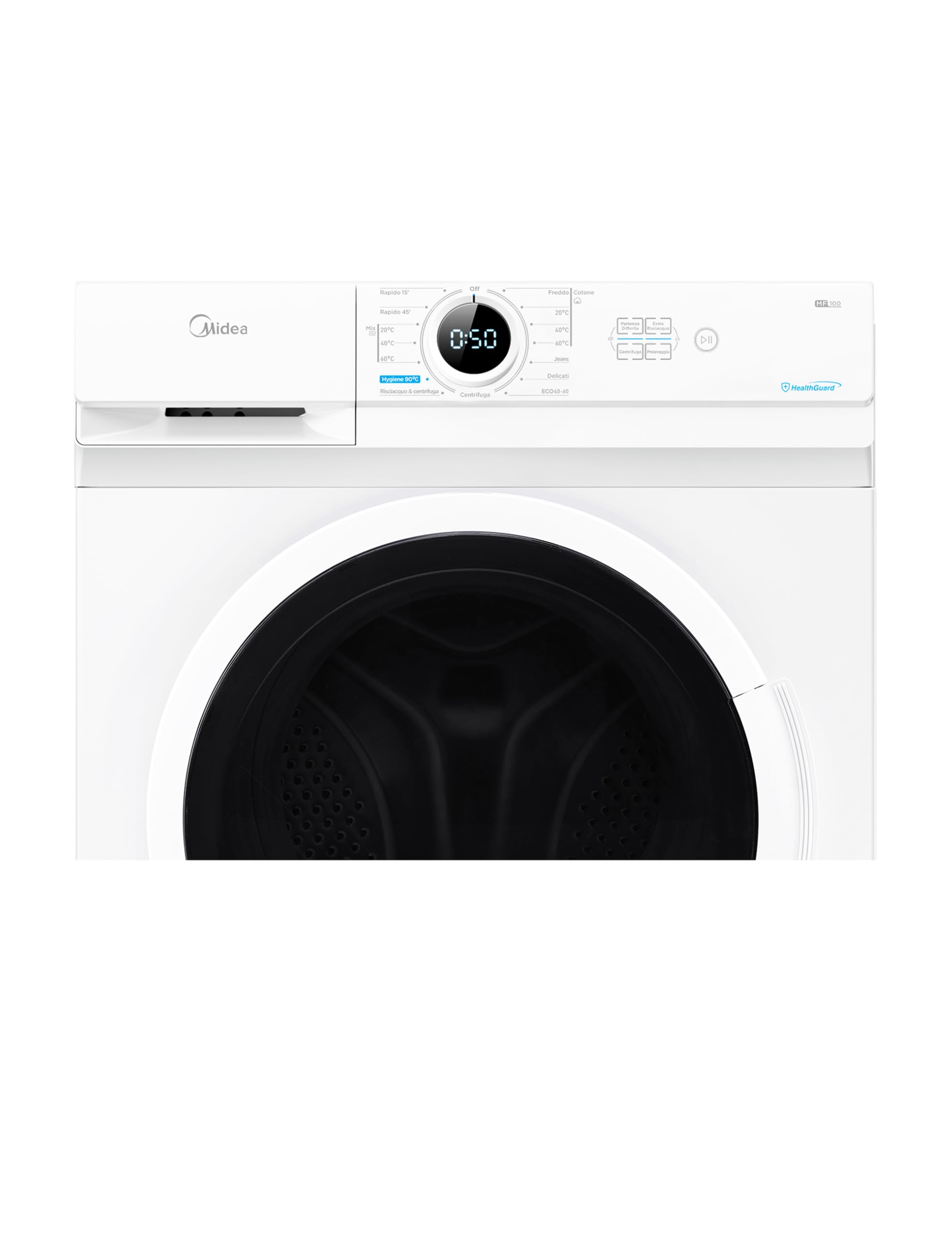 Midea MF100W70/E Lavatrice Carica Frontale 7 Kg,40 cm Deep Slim Design,1200 giri,Programma Rapido,Opzioni temperature multiple,15 Programmi,bianco